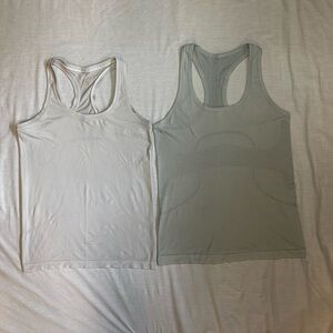SOLD Lululemon Athletica Light Blue and Gray Tank Tops Size 6